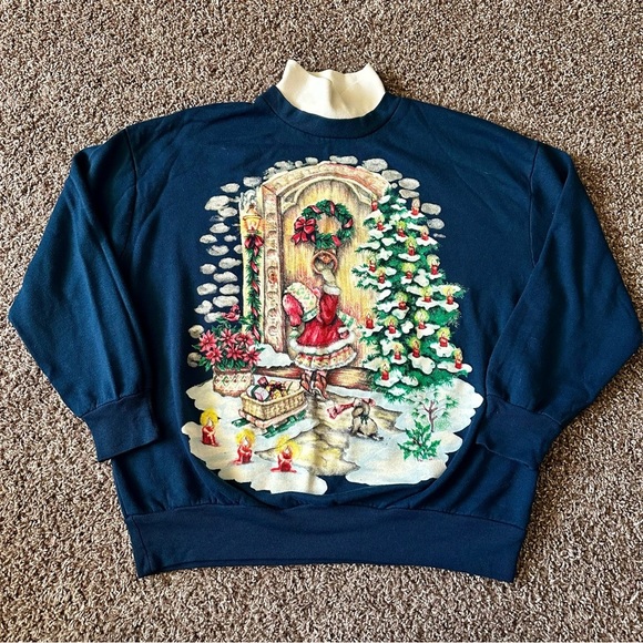 Nut Cracker Tops - Vintage Nut Cracker Christmas Inspired Mockneck Crewneck Size XS/S Holiday